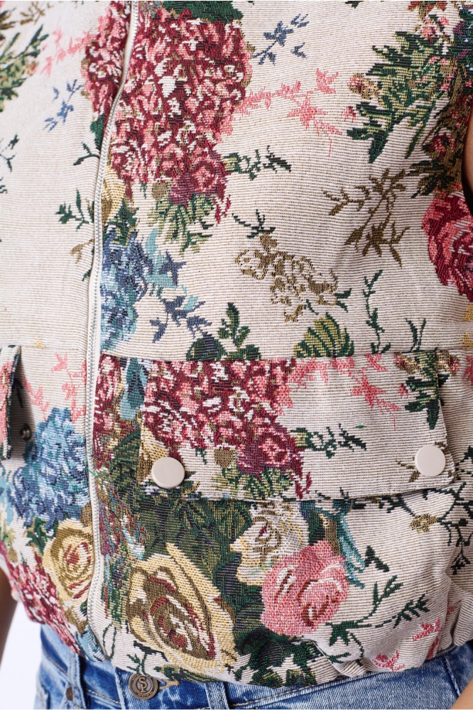 SisterS point beige dames gilet | Close up