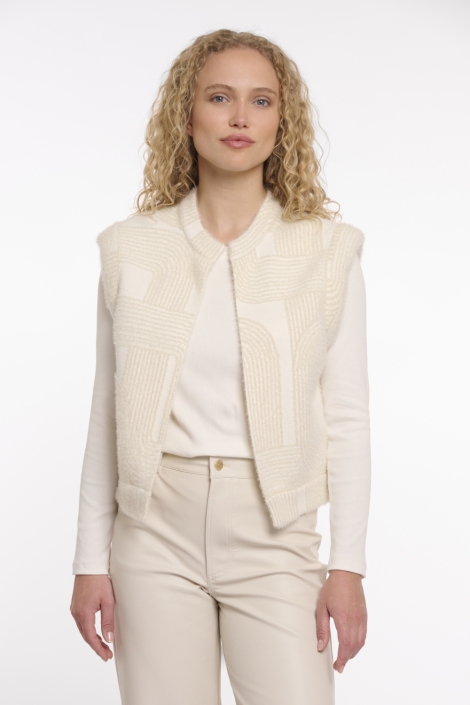 Rino & Pelle beige dames gilet | Model vooraanzicht