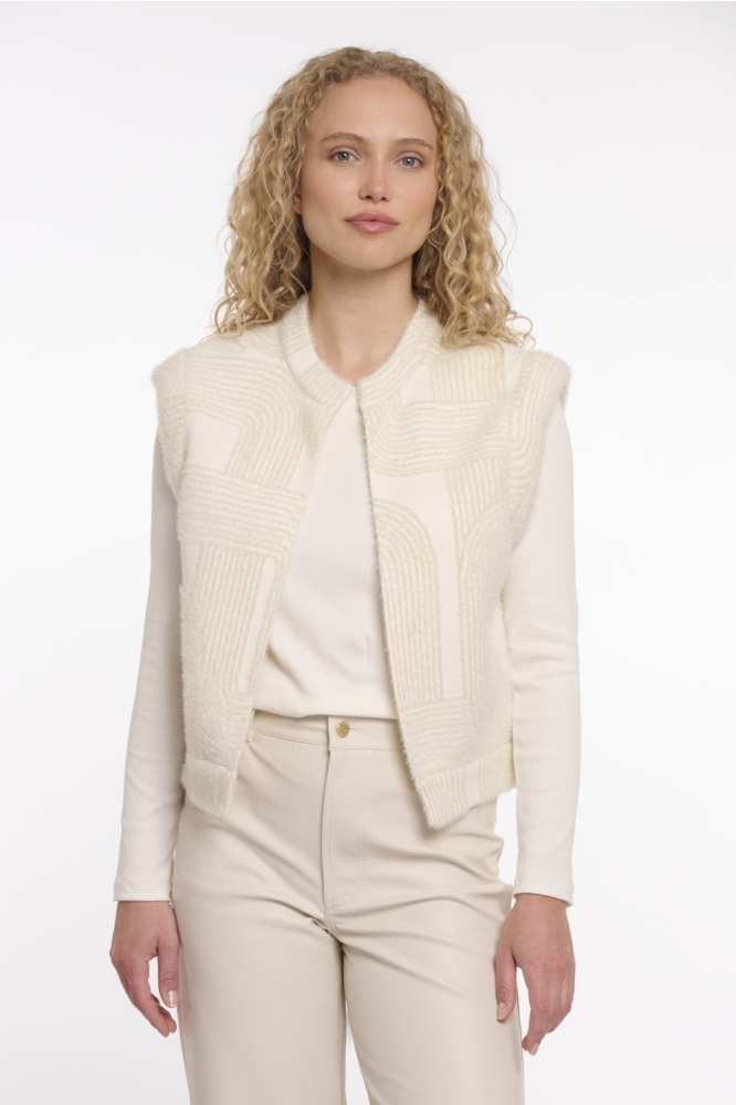 Rino & Pelle beige dames gilet | Model vooraanzicht