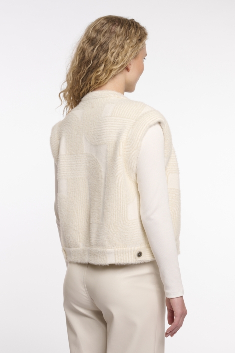 Rino & Pelle beige dames gilet | Model achteraanzicht