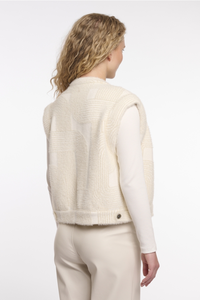 Rino & Pelle beige dames gilet | Model achteraanzicht