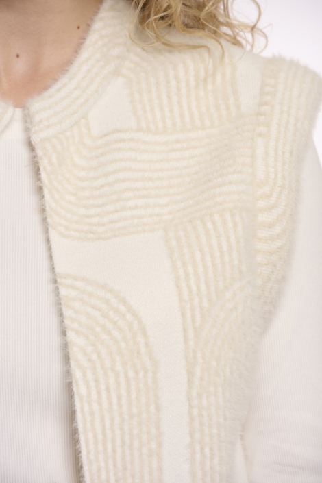 Rino & Pelle beige dames gilet | Close up