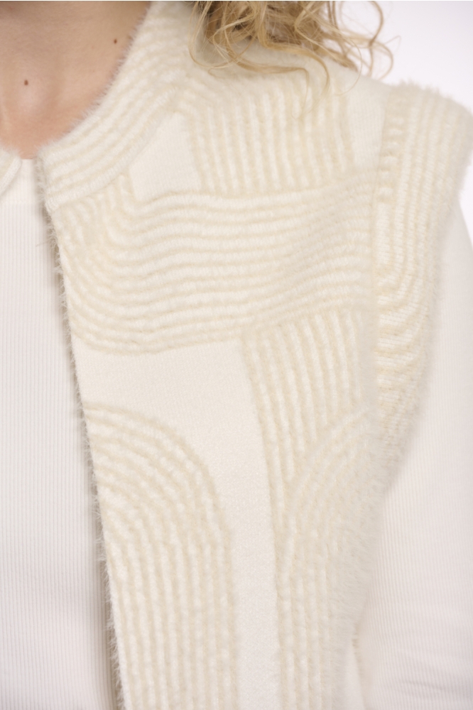 Rino & Pelle beige dames gilet | Close up