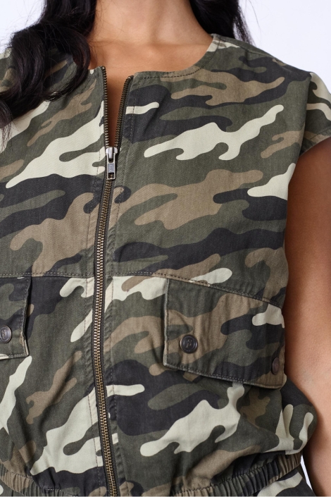 SisterS point groene dames gilet | Close up