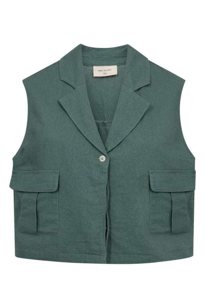 Freequent groene dames gilet | Vooraanzicht