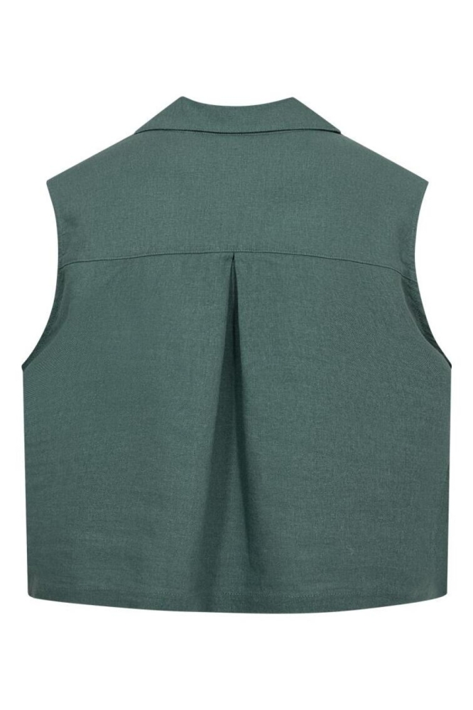 Freequent groene dames gilet | Achteraanzicht