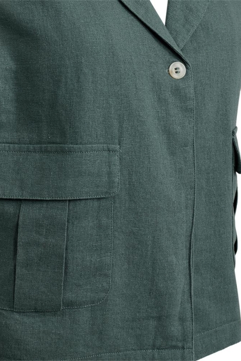 Freequent groene dames gilet | Close up