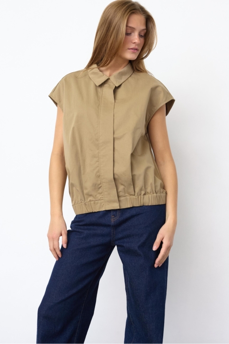 SisterS point zand dames gilet | Model vooraanzicht