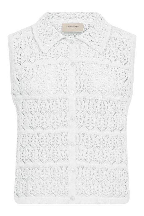 Freequent witte dames gilet | Vooraanzicht