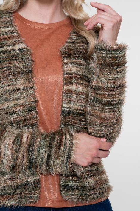 Geisha bruine dames vest | Close up