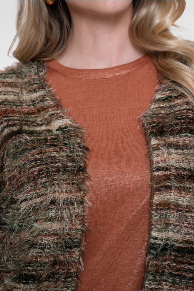 Geisha bruine dames vest | Kleurstaal