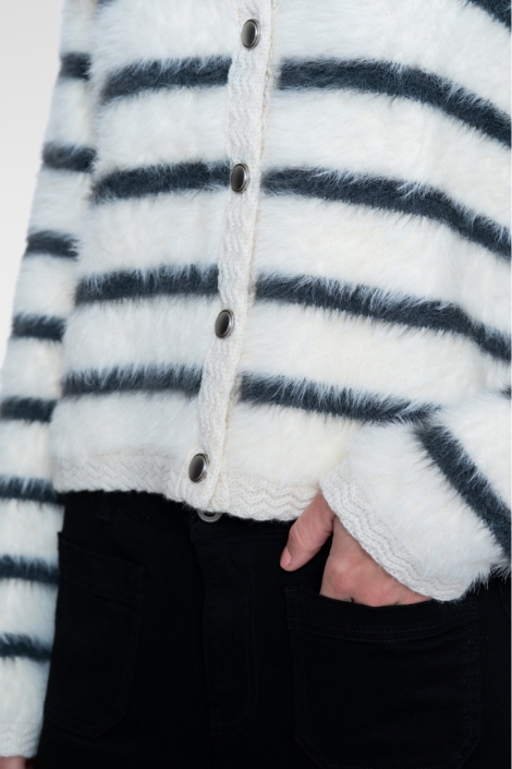 Geisha witte dames vest | Close up