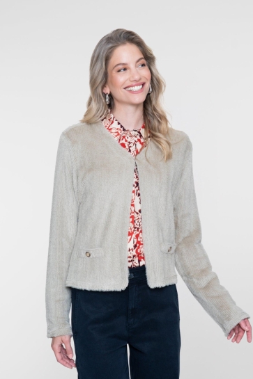 Geisha Vest FAUX FUR VEST MET ZACHTE STRUCTUUR 64502 10 Sand