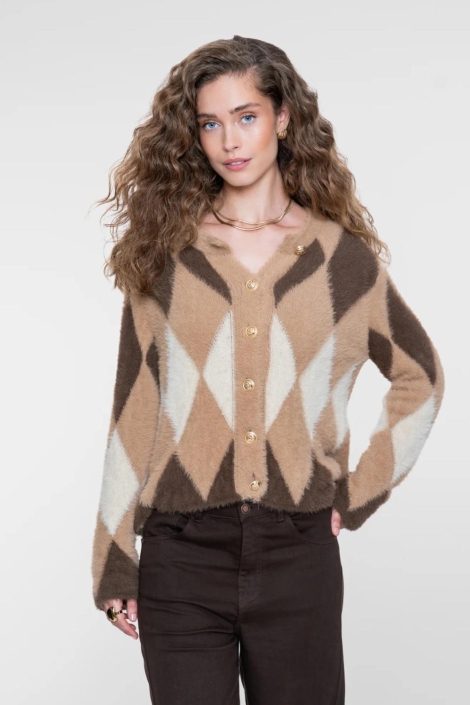 Geisha zand dames vest | Model vooraanzicht