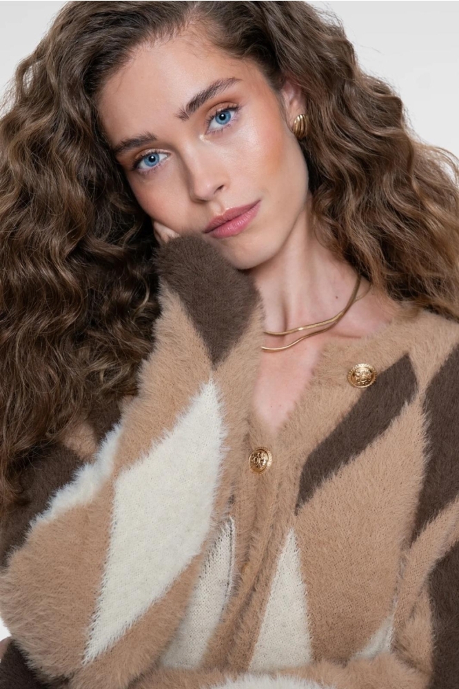 Geisha zand dames vest | Model vooraanzicht