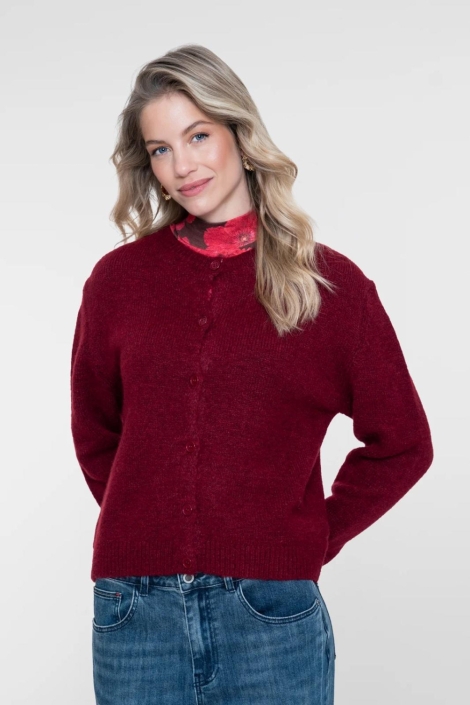 Geisha rode dames vest | Model vooraanzicht