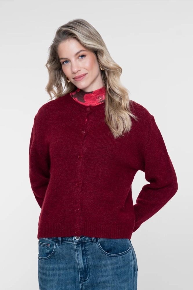 Geisha rode dames vest | Model vooraanzicht