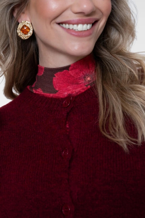 Geisha rode dames vest | Close up