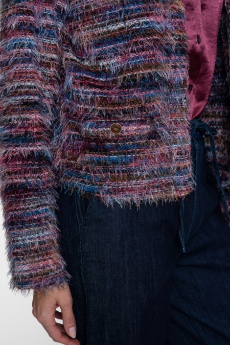 Geisha bordeaux dames vest | Close up