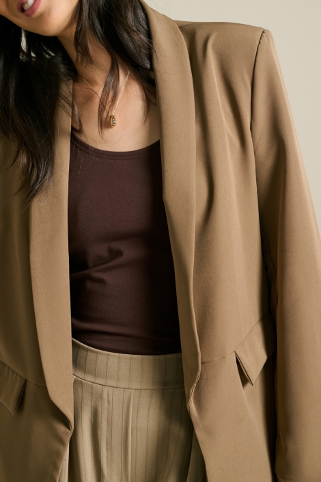 LolaLiza taupe dames blazer | Close up