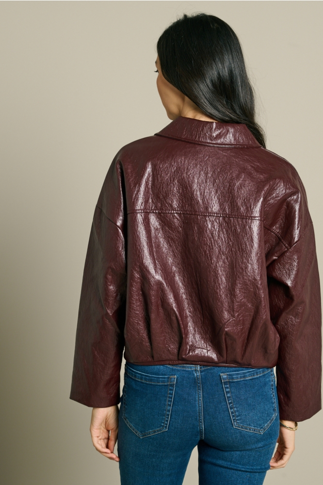 LolaLiza bordeaux dames jas | Model achteraanzicht