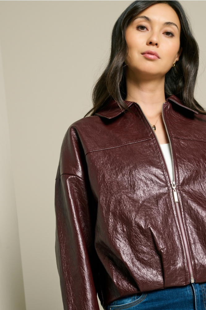 LolaLiza bordeaux dames jas | Close up