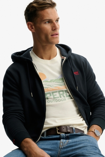Superdry Vest ESSENTIAL LOGO ZIP HOODIE HB M2014128A ENV ECLIPSE NAVY/RED