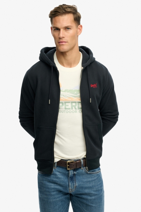 Superdry blauwe heren vest | Model vooraanzicht