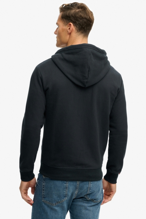Superdry blauwe heren vest | Model achteraanzicht
