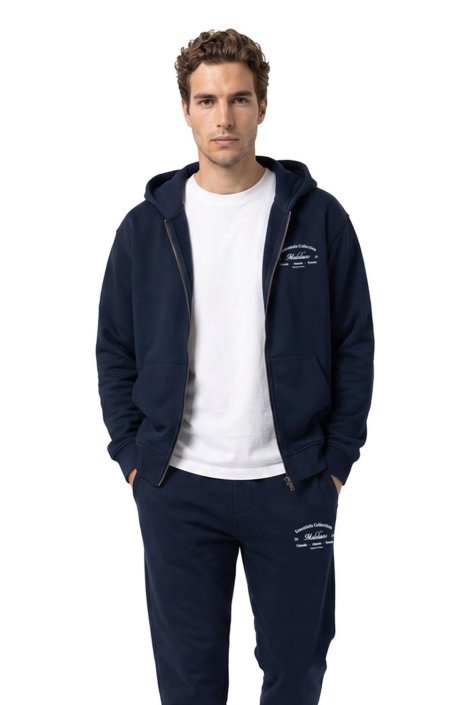 Malelions blauwe heren sweater | Model vooraanzicht