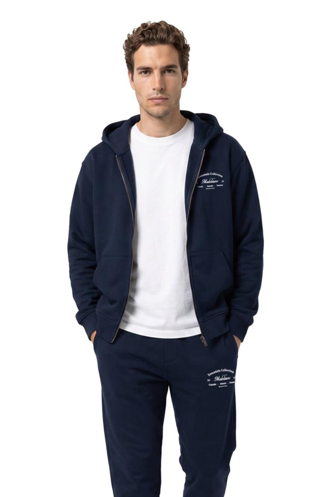 Malelions blauwe heren sweater | Model vooraanzicht