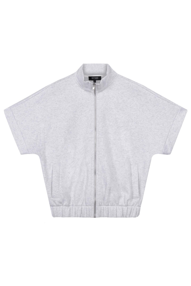 Refined Department grijze dames vest | Vooraanzicht