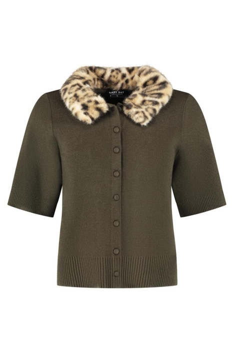 Lady Day groene dames vest | Vooraanzicht