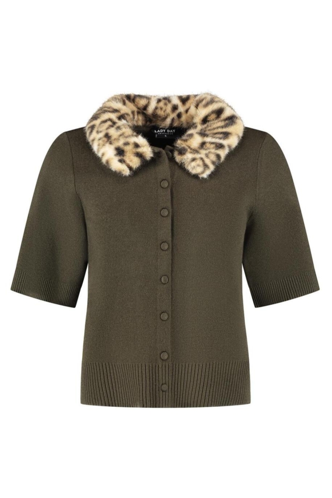 Lady Day groene dames vest | Vooraanzicht