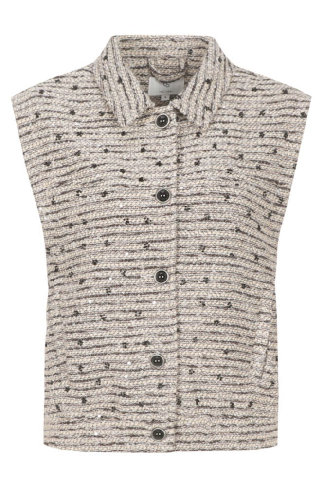 C&S The Label beige dames gilet | Vooraanzicht
