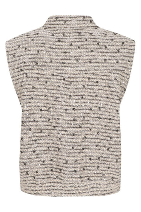 C&S The Label beige dames gilet | Achteraanzicht