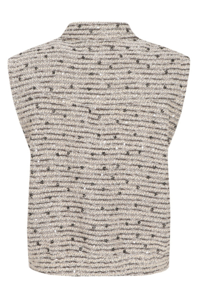 C&S The Label beige dames gilet | Achteraanzicht
