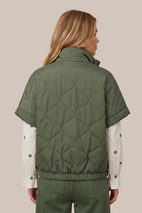 C&S The Label groene dames jas | Model achteraanzicht
