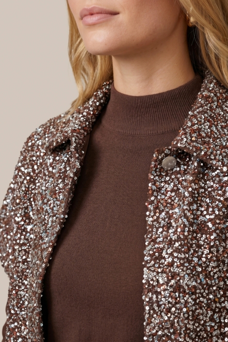 C&S The Label bruine dames gilet | Close up