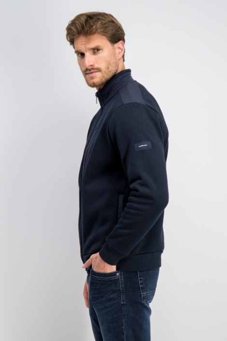 Gabbiano blauwe heren vest | Model zijaanzicht