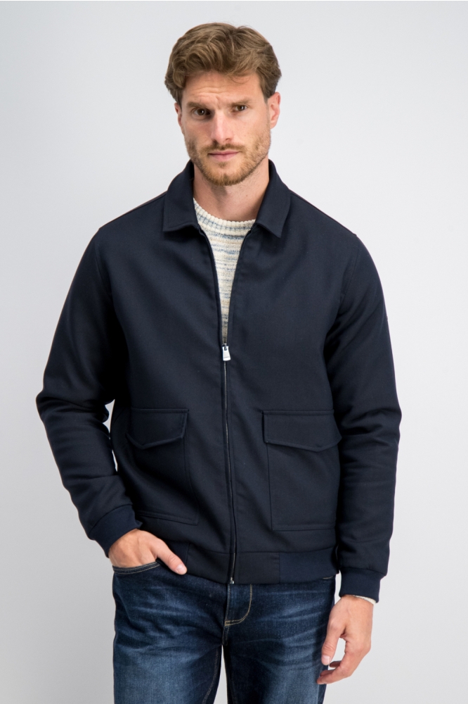 Gabbiano blauwe heren jas | Model vooraanzicht