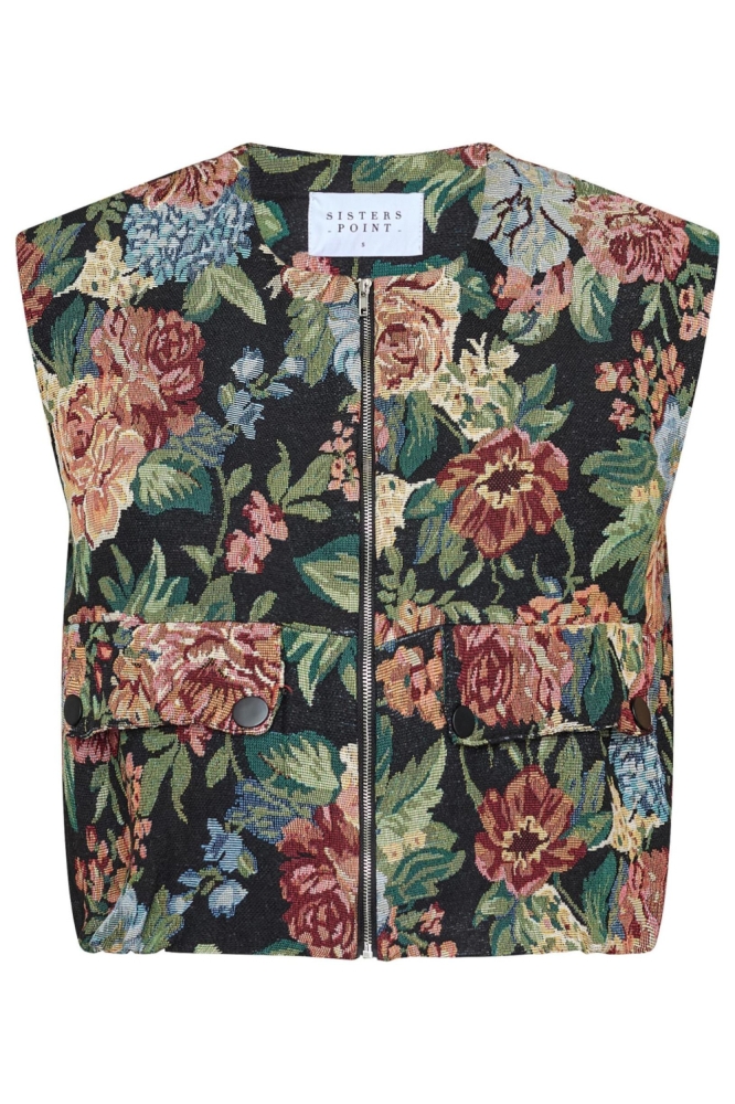 SisterS point zwarte dames gilet | Vooraanzicht