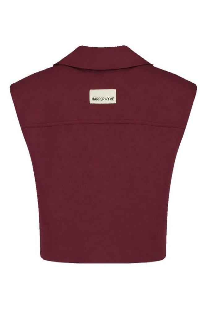 Harper & Yve bordeaux dames gilet | Achteraanzicht