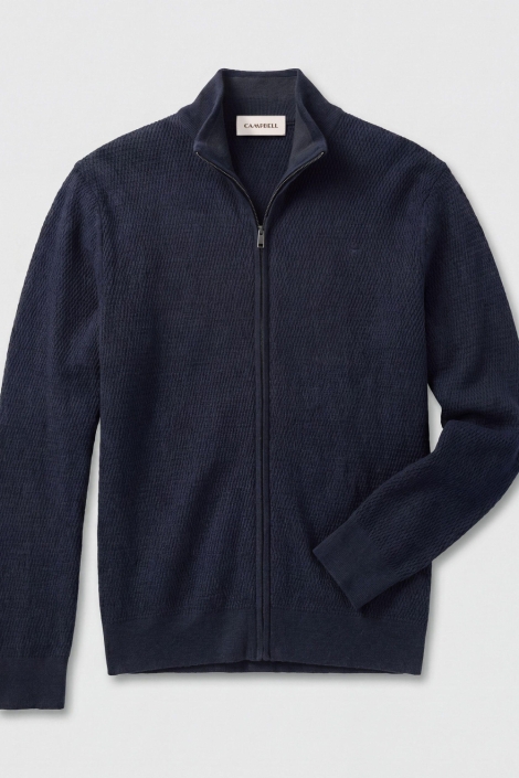 Campbell blauwe heren vest | Vooraanzicht