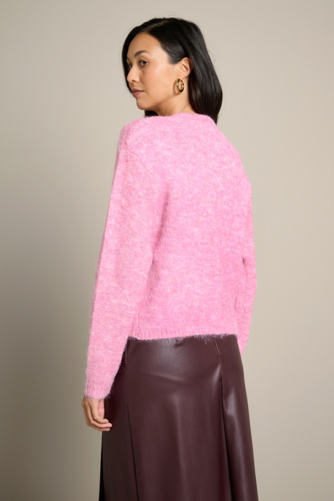 LolaLiza roze dames vest | Model achteraanzicht