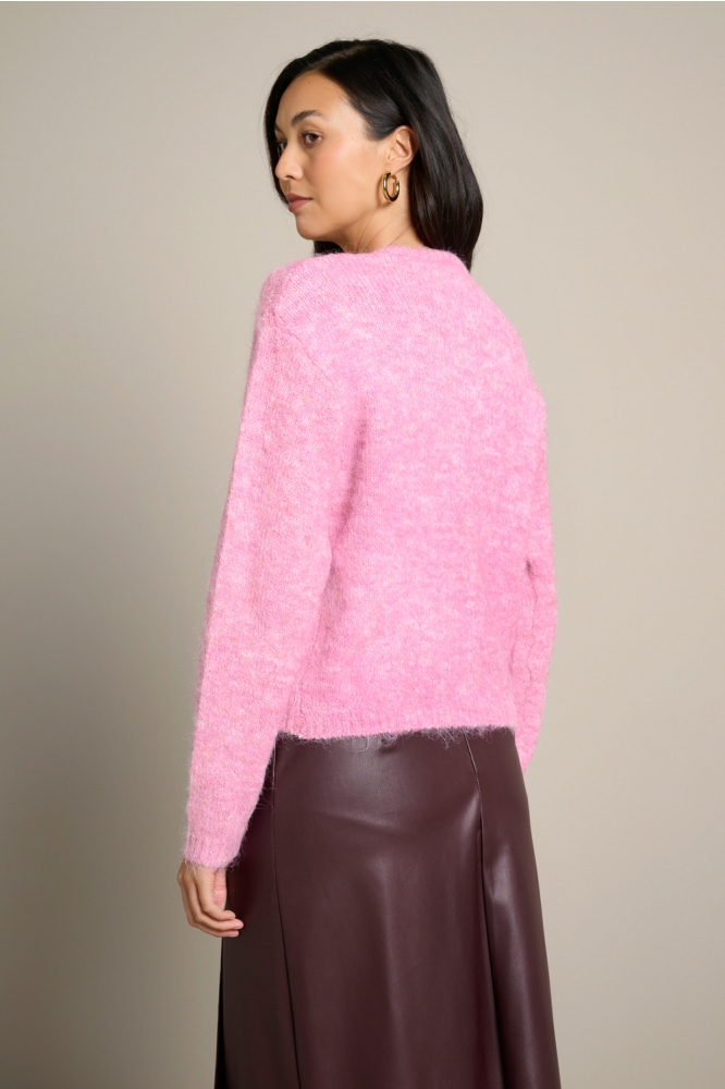 LolaLiza roze dames vest | Model achteraanzicht