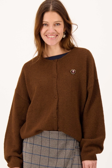 Zusss bruine dames vest | Model vooraanzicht
