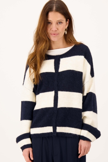 Zusss Vest BASIC VEST BROCHE BLOK 0306 0021 OFF WHITE/DARK NAVY