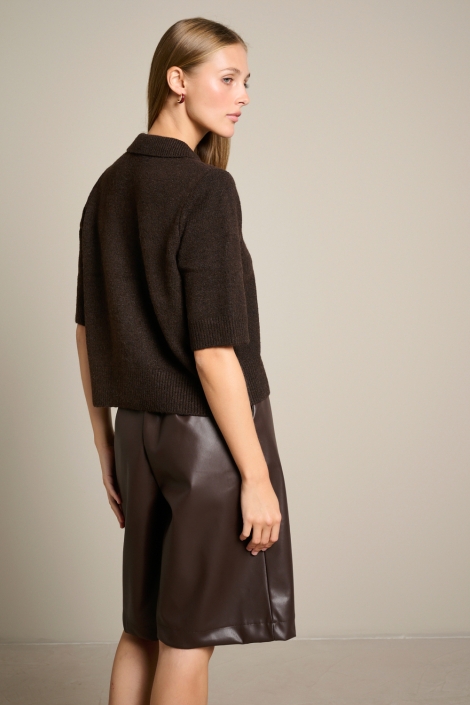 LolaLiza bruine dames vest | Model achteraanzicht