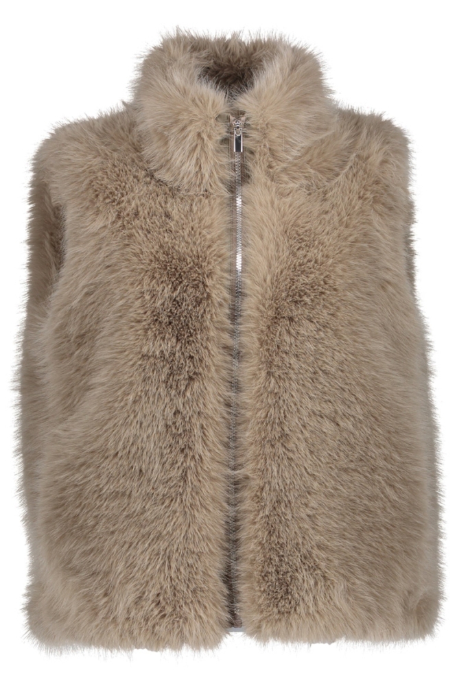 Geisha beige dames gilet | Vooraanzicht